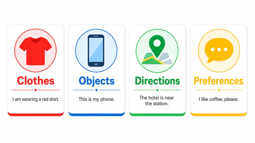 como usar as cores em inglês no dia a dia - exemplos práticos
