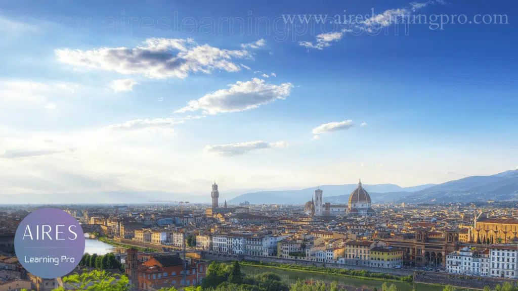 Imagem presente no meu artigo: "15 ótimos motivos para aprender italiano", onde se pode ver uma paisagem da cidade de Florença em Itália.