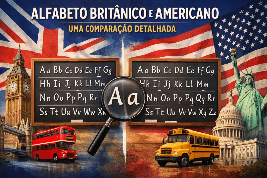 diferenças entre o alfabeto britânico e americano
