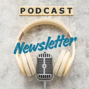 European Portuguese podcast newsletter microphone and headphones