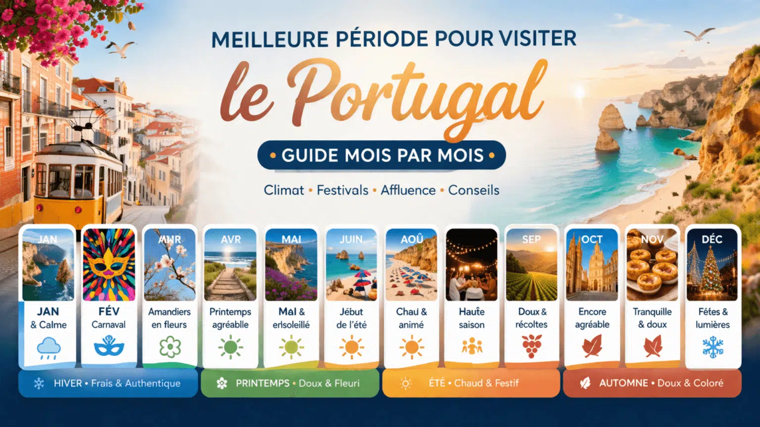 meilleure période pour visiter le Portugal mois par mois